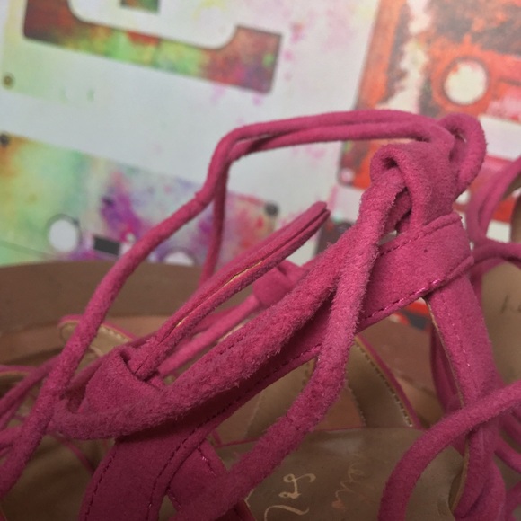 SOLD | Banana Republic | Pink Suede Strappy Heels - Picture 5 of 5